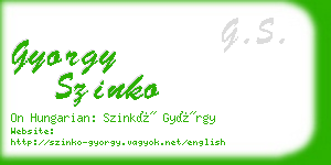 gyorgy szinko business card